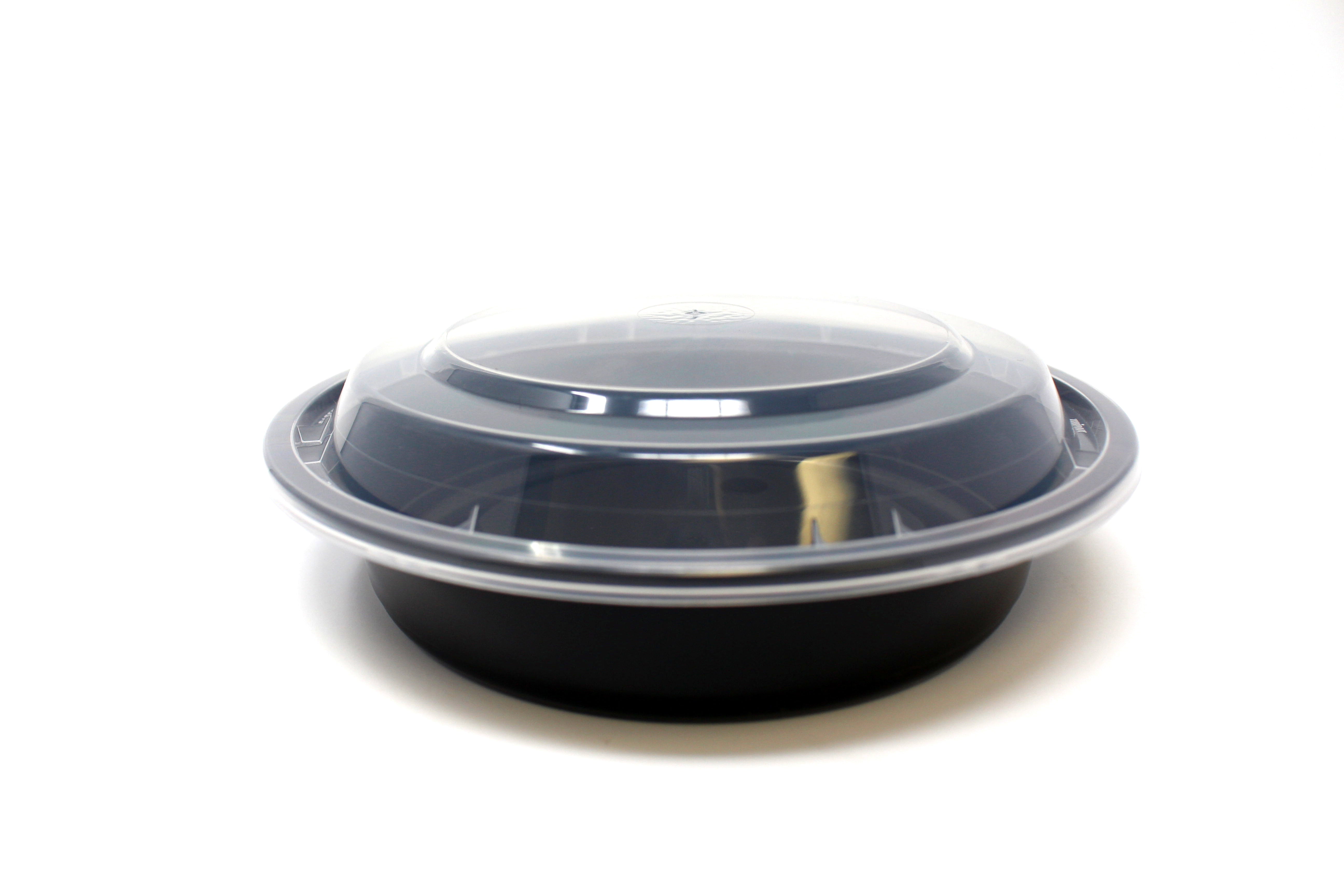 Tripak MT-0610-B Microwaveable Container 16 Oz, 6, Black, Plastic, Round,  Medium, Reusable, with Polypropylene